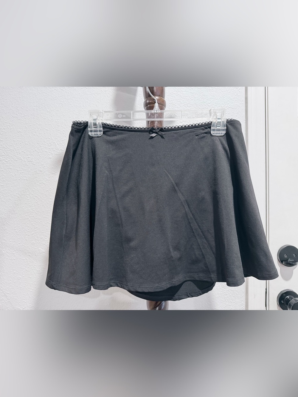 wild fable Black Circle Skirt with Scallop Trim and Bow
